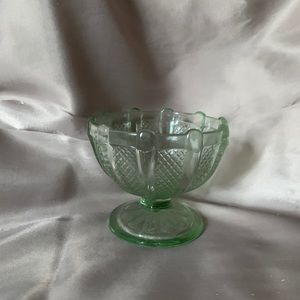 Vintage Green Depression Glass Dish